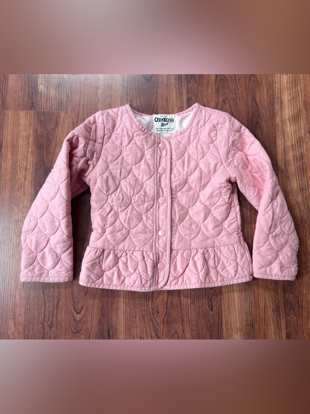 OshKosh B'gosh Light Pink Quilted Peplum Jacket 5T